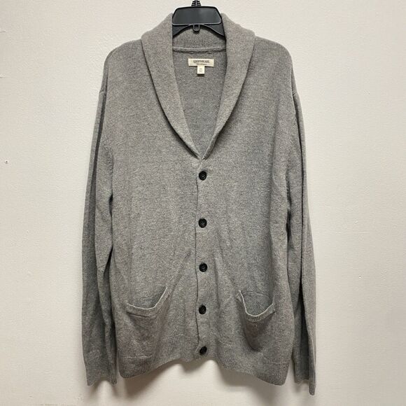 Goodthreads 100% Lambswool Womens XXL Gray Buttons Jacket Cardigan Pockets - Picture 1 of 7